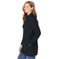 thumbnail image 3 of Woman Within Plus Size Zip Front Shaker Cardigan Sweater, 3 of 6