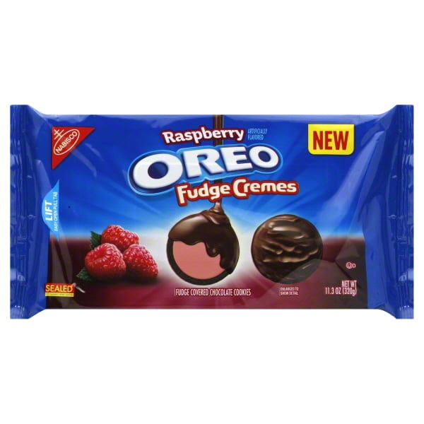 Nabisco Oreo Raspberry Fudge Cremes Chocolate Cookies, 11.3 Oz.