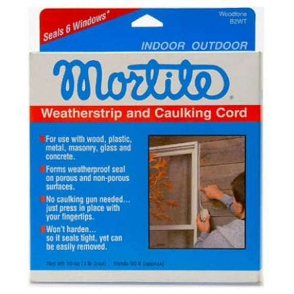 B2WT Wood tone Mortie Caulking Cord Weather-Strip - 90 ft.