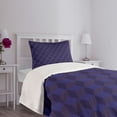 thumbnail image 3 of Ambesonne Dark Blue Quilted Bedspread Set 2 Pcs, Indigo 3D Paint Cubes, Twin Size, Dark Blue and Blue, 3 of 5