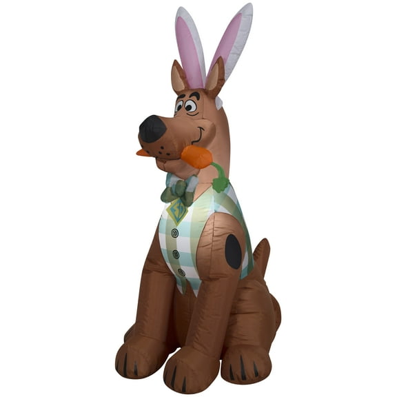 Gemmy Airblown Inflatable Scooby in Easter Outfit SM, 4 ft Tall, Brown