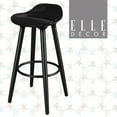 thumbnail image 3 of Elle Decor Caroline Kitchen Counter Height Bar Stool, Vintage Curvy Seat, Tapered Legs, Black, 3 of 5