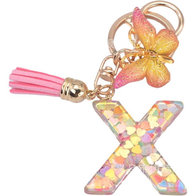 Letter Keychain,26 Letters A-Z Decorative Letter Keychain,Name Keychain for Women Girls Men Teenager Gift