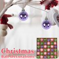 thumbnail image 3 of BSJJY 36Pc 6 Style Fine Painting Christmas Balls,1.2In Christmas Tree Hanging Ball,Shatterproof Christmas Baubles(Boxed), Green&Pink&Purple, 3 of 4
