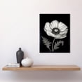 thumbnail image 2 of White on Black Single Detailed Anemone Flower Art Print Framed Poster Wall Decor 12x16 inch, 2 of 5