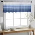 thumbnail image 2 of Navy Blue Ombre Valance Curtains for Kitchen/Living Room/Bathroom/Bedroom Window, Rod Pocket Small Topper Half Short Window Curtains Voile Sheer Scarf, Farmhouse Modern Gradient 42"x18", 2 of 8