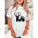 thumbnail image 1 of Women's Casual Elk Graphic Tee - Comfy Crew Neck Short Sleeve T-Shirt, Perfect for Summer & Holidays, 1 of 8