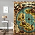 thumbnail image 2 of Orinice Treasure Map Pirate Adventure Bathroom Decor Set with Hooks, Colorful Luxurious Graphic Print Polyester Fabric Shower Curtain Set, 100% Polyester Fiber Home Bathtubs Bathroom Decoration, 2 of 7