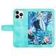 thumbnail image 5 of KAIYANG Funda de cuero con ranuras para tarjetas para iPhone 15 Pro, funda con soporte para teléfono celular con estampado de flores, estilo B, iPhone 15 Pro, color verde, 5 of 5