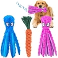 thumbnail image 1 of Juguetes chirriantes para perros Pulpo: juguetes de peluche arrugados para la dentición de cachorros, juguetes interactivos duraderos para masticar perros pequeños a medianos que entrenan y reduc, 1 of 5