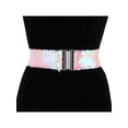 thumbnail image 4 of INSPIRE CHIC Women's Plus Size Stretchy Waist Belts Metal Interlock Buckles Sequins Decor Belts for Dresses Carnation 60cm/23.62", 4 of 6
