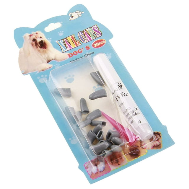 Beauty Pet Dog Cat Scratch Soft Silicone Nail Caps Protective Covers Home Protector Glue Liquid Included