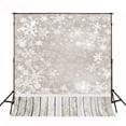 thumbnail image 2 of ABPHOTO Polyester Snowflake Wall Background Christmas Backdrops Wooden Floor Photo Shoot Winter Photocall Newborn Children Photography for Studio 5x7ft, 2 of 4