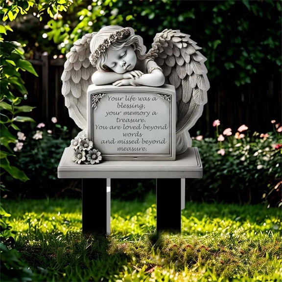 ACDANC Memorial Angel Sculpture Praying Angel Figurines for Lawn Patio Decorations,Angel Garden Figurines Outdoor Decoration,Waterproof Garden Statues Memorial Gifts