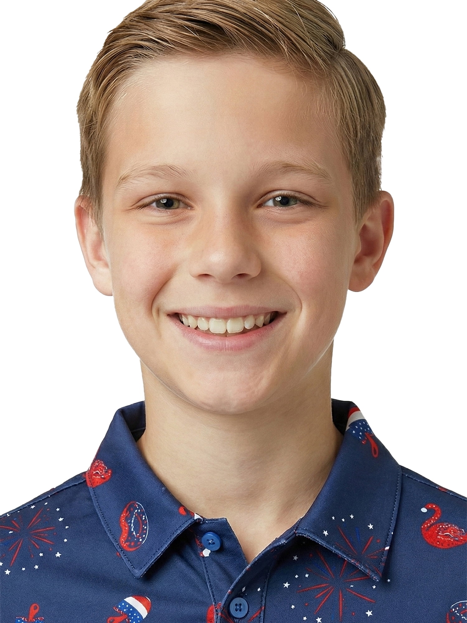 Birdie Bound Boys Performance Floatie Flamingo Golf Polo Shirt, Sizes XS-XL