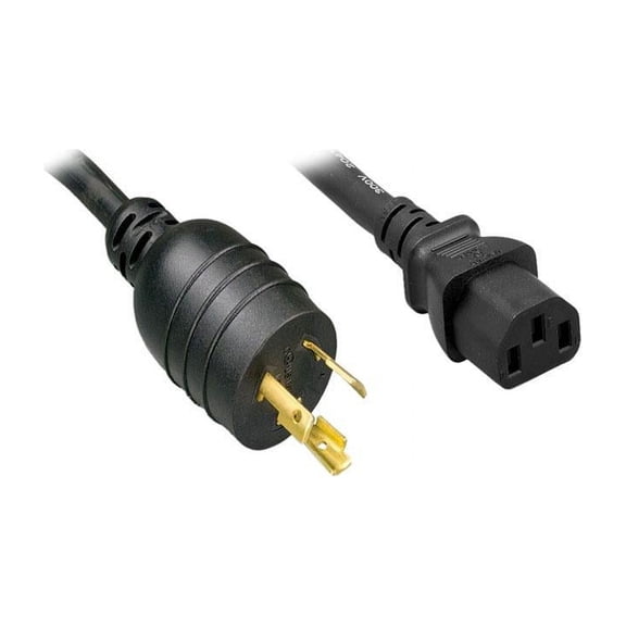 Nippon Labs L6-20P / C13 High Voltage / High Current Power Cord, NEMA L6-20P to IEC-60320-C13, SJT, 14 AWG., 15A, 250V, Black 6 ft. Power Cable