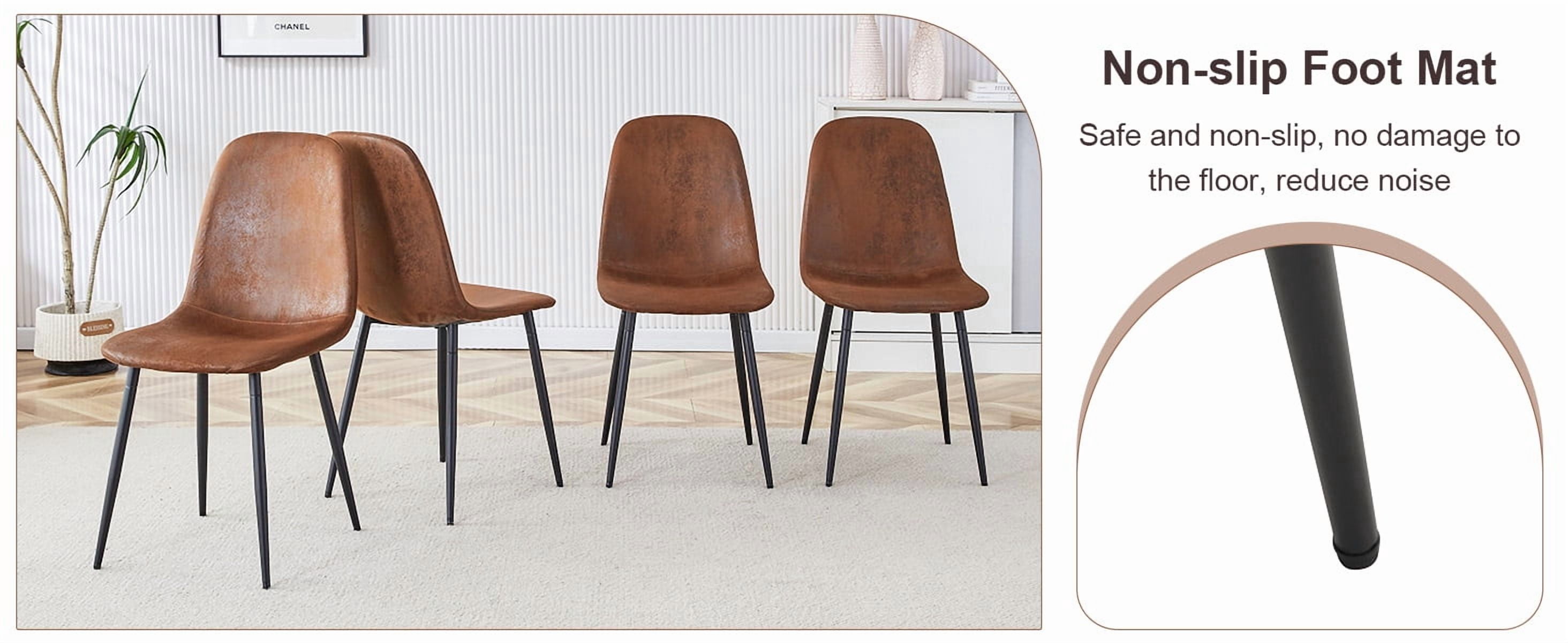 Sailvan Expandable Dining Table Chair Set, 59-71 Inch Pull-Out MDF Table with Linen-Cotton Chairs