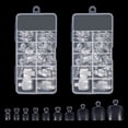 thumbnail image 1 of 200 piezas de uñas postizas para los pies, 10 tamaños, uñas postizas de cobertura completa, uñas postizas francesas artificiales, puntas de uñas postizas para los pies con caja (transparente), 1 of 4