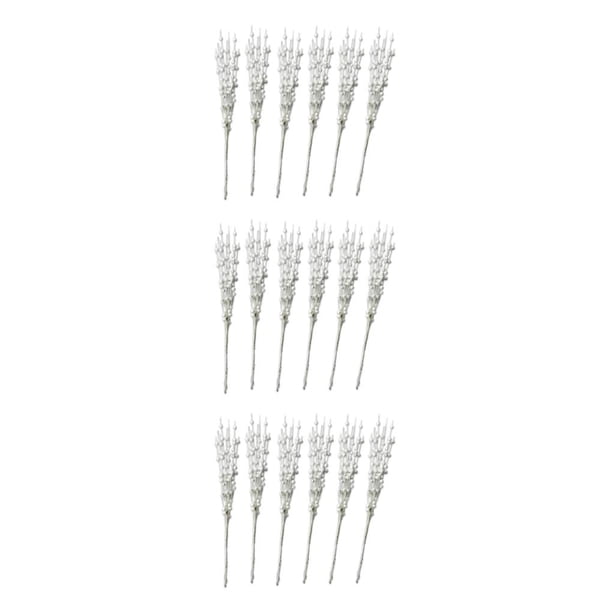 Inteprter 6 piezas de plástico falso brillo bayas tallo duradero para arreglos llamativos blanco Type1 NO1