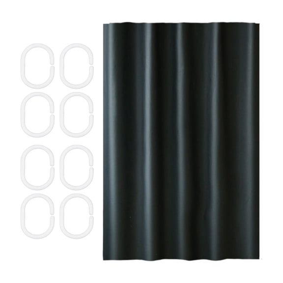 Plastic Shower Curtain with Hooks | Thickened Waterproof Bathroom & Toilet Partition Curtain | 1-Pack