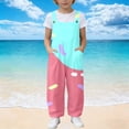 thumbnail image 2 of Tfken Overalls For Girls Summer Sleeveless Ice Graphic Comfy Casual Jumpsuit With Pockets Daily Wear Child Fashion Clothes Size 5-6 Years Green, 2 of 6