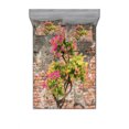 thumbnail image 2 of Ambesonne Floral Fitted Sheet & Pillow Sham Set, Flourishing Tree Wall, Twinxl, Multicolor, 2 of 3