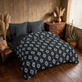 thumbnail image 2 of Manfei Aztec Geometric Twin Bedding, Bohemian Southwestern Bedding Comforter Set, Black, Black Reversible 7 Pieces, 2 of 6