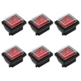 thumbnail image 1 of Pack Of 6 Rocker Switch 4-Pin With Cover Red Illuminated Waterproof Boat Switch, 1 of 1