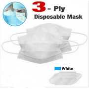 Disposable 3-Ply Antiviral Medical Surgical Mask with Earloop Polypropylene Masks for Personal Health -50 Pieces (white)