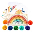 thumbnail image 1 of JUEGO DE PERLAS DE TABLERO DE CLAVIJAS DE MADERA, Identificación de color Educational Rainbow Clip Beads JUEG, 1 of 8
