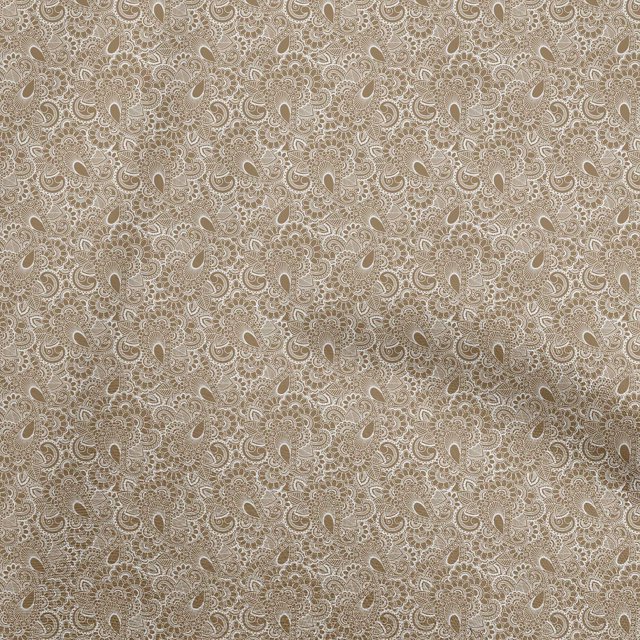 oneOone Georgette Viscose Brown Fabric Asian Paisley Sewing Craft Projects Fabric Prints By Yard 42 Inch Wide