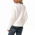 thumbnail image 4 of Breezora Chunky Cable Knit Cardigan Open Front Sweater Women’s Long Sleeve Comfortable Loose Fit Outdoor Indoor Use M Size White, 4 of 9