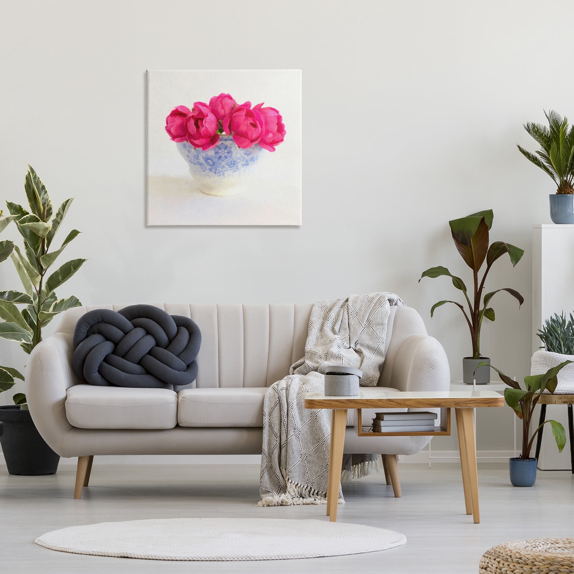 Stupell Industries Roses in Subtle Vase Botanical & Floral Painting Gallery Wrapped Canvas Art Print Wall Art, 30 x 30