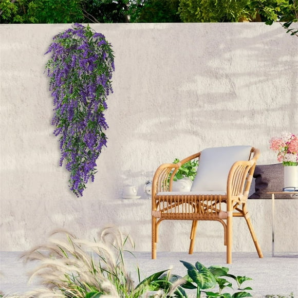 Fake flowers! 1pc Lavender Wall Hanging Flower Decoration Simulation False Flower Rattan Vine Green Wall Way Leaf Decoration