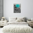 thumbnail image 6 of Christmas Thanksgiving Gift Abstract Bathroom Wall Art Teal Blue Roses Butterflies Picture Black and White Motivational Artwork Modern Home Decor Framed Ready To Hang For Living Room Bedroom12x16inch, 6 of 6