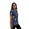 thumbnail image 2 of Green Town Scrubs for Women V-Neck Scrub Top - Foil Prints, 3 Pockets, Easy Care Uniforms, 2 of 4