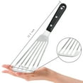 thumbnail image 3 of KSENDALO 2 Pack Fish Spatula Stainless Steel Set, Kitchen Metal Spatulas with Flexible Thin Slotted Angled Blade, Silver, 3 of 7