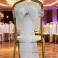 thumbnail image 4 of Lace Chair Back Decoration - 3D Bow Wedding Chair Cover, Nylon-Spandex Chair Sash, 108.27x15.74in Christmas Chair Ribbon, Elegant Streamer for Indoor Outdoor Wedding Home Holiday Party Decor Gift, 4 of 6