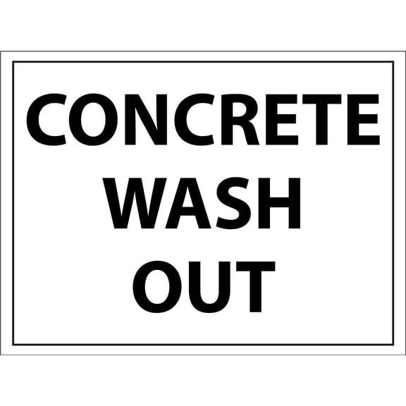 Concrete Wash Out Metal Sign Caution Danger Safety Security Warning Notice Signs Size: 8 x 12 inch