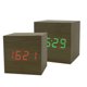 thumbnail image 5 of Square Cube USB Alarma de madera Reloj de escritorio digital Control de sonido Tiempo de temperatura Pantalla LED más brillante Inevent DZ4615-01, 5 of 7