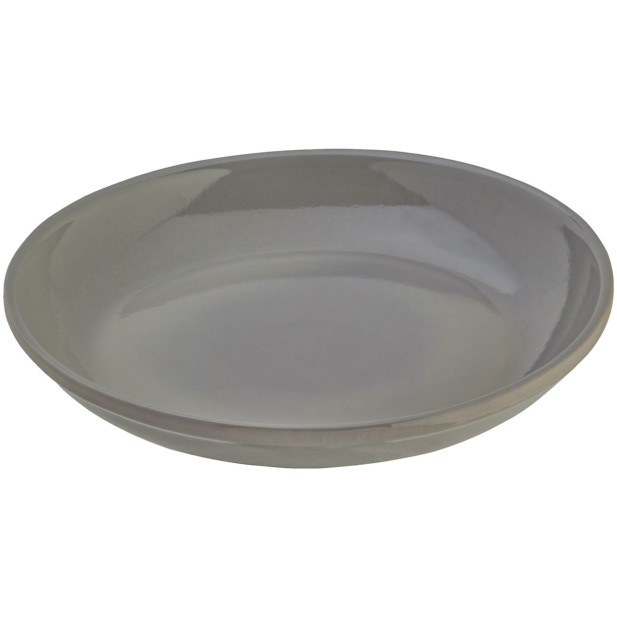 Birds Choice Ohio Stoneware Weather Resistant Ceramic Clay Pedestal Bird Bath, 22"H x 17"D, Gray