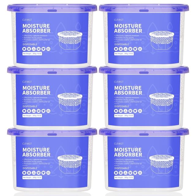 Armario deshumidificador CLEVAST, absorbente de humedad, 300 ml, paquete de 6