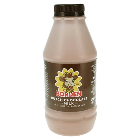 Borden Dutch Chocolate Milk, 1 Pint Bottle, Liquid, Refrigerated, Contains Dairy