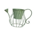 thumbnail image 4 of Maceta de hierro con forma de regadera, jarrón artístico de metal, bonita decoración decorativa Verde, 4 of 9