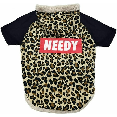 LaurDIY Pet Hoodie T-Shirt Cutest Leopard Shirts for Dogs & Cats, Black & Brown