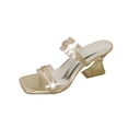 thumbnail image 3 of Women's Wide Width Clear Block Heel Mules, Transparent PVC Strap Square Toe Slide Sandals, Comfortable Summer Dress Heels, Multi-Color, 3 of 10