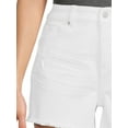 thumbnail image 3 of Time and Tru Women's High Rise Frayed Hem Denim Short, 3 of 5