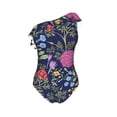 thumbnail image 4 of Yiaed Floral Print Women One Piece Swimsuits Tummy Control One Shoulder Bathing Suits Pattern Ruffle Swimwear-Medium, 4 of 8