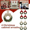 thumbnail image 4 of 4PCS Christmas Mini Cabinet Wreaths, Kitchen Cabinet Wreaths with Ribbon Red Berry, Mini Christmas Wreath Small Window Wreath for Window Door Farmhouse Christmas Party Decorations, 4 of 8