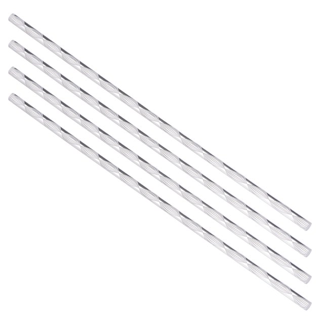 Unique Bargains 6mmx247mm Spiral White Line Solid Acrylic Round Rod Bar 4pcs